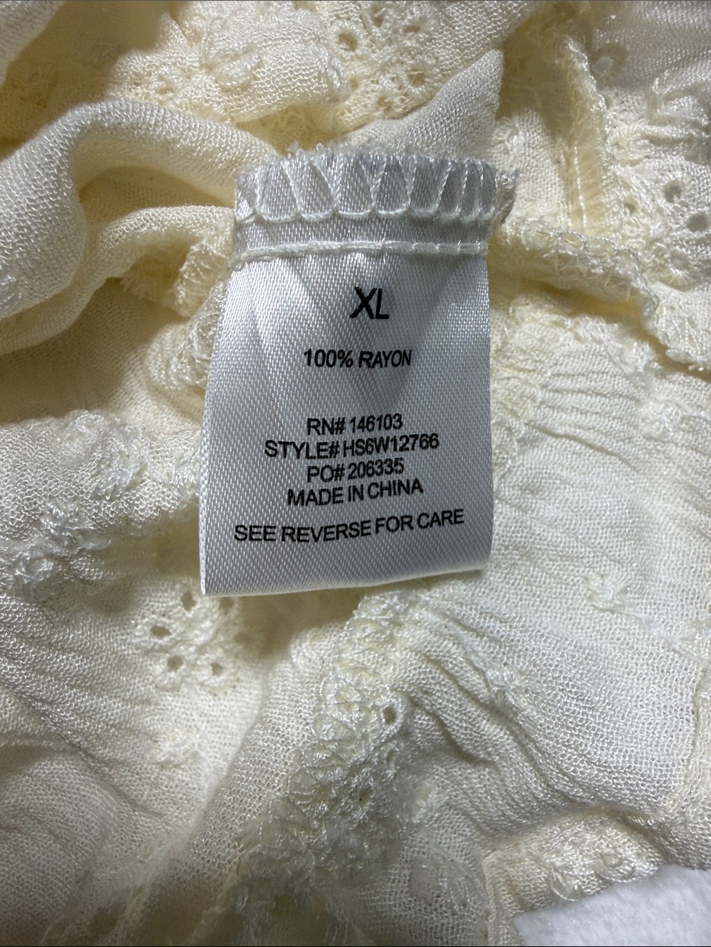 Hippie Rose Cream Eyelet Peplum Blouse - Picture 3 of 5